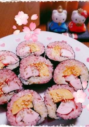♡雛祭りに♪可愛い簡単巻き寿司♡-レシピのメイン写真