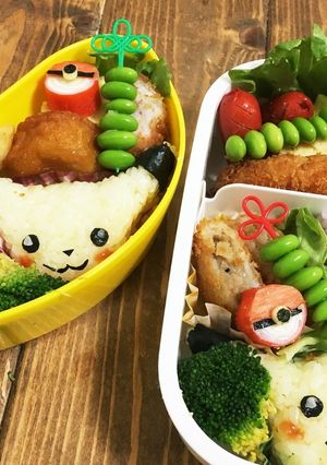 ポケモンキャラ弁★ピカチュウとミジュマル-レシピのメイン写真