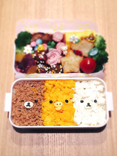 キャラ弁簡単リラックマかわいい3色弁当!-レシピのメイン写真
