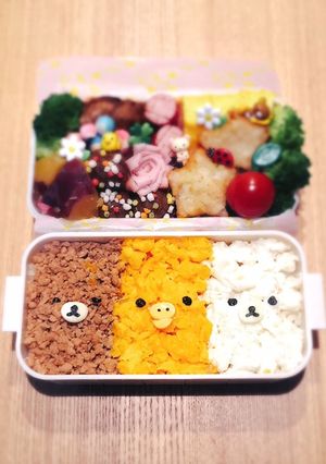 キャラ弁簡単リラックマかわいい3色弁当!-レシピのメイン写真