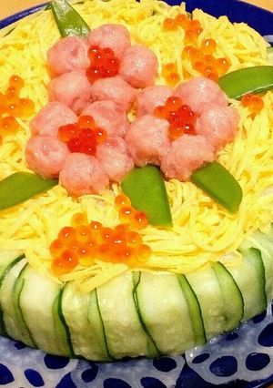 誕生日やひな祭りに♪ちらし寿司ケーキ-レシピのメイン写真