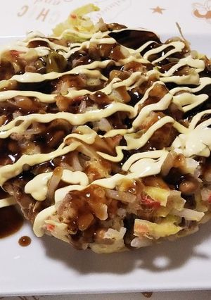 ♡レンジで簡単☆お好み焼き風おやき♡-レシピのメイン写真