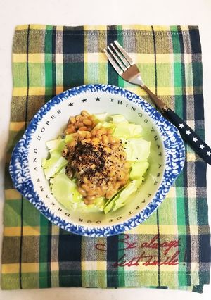 包丁いらず！速攻❤️簡単 キャベツ納豆-レシピのメイン写真