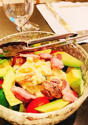 簡単^_^ポテトサラダに肉アボカド-レシピのメイン写真
