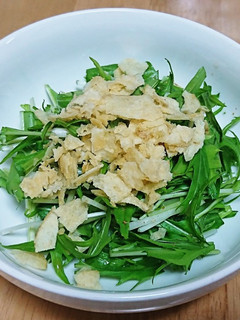 簡単!!美味しい♪水菜とポテチのサラダ☆-レシピのメイン写真