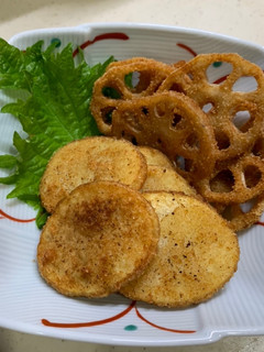 日清の唐揚げ粉で蓮根と新じゃがの唐揚げ-レシピのメイン写真