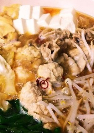 味噌醤油鍋(もつ鍋風)-レシピのメイン写真