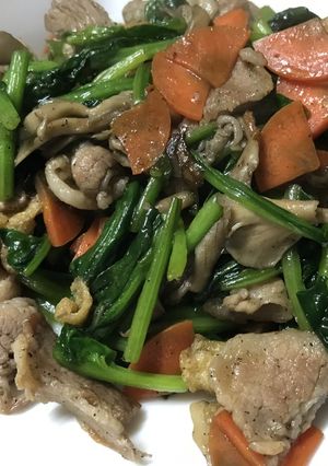 ほうれん草と豚バラのオイスターソース炒め-レシピのメイン写真