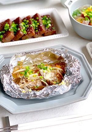 白ねぎで！鮭の味噌マヨチーズホイル焼き-レシピのメイン写真