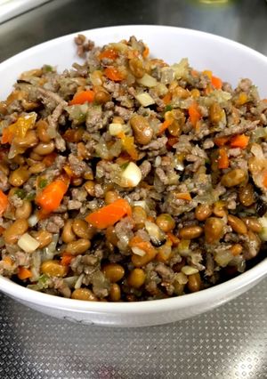 簡単☆栄養満点☆肉納豆（冷蔵庫掃除にも）-レシピのメイン写真