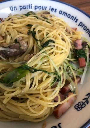 サバ缶と水菜のパスタ-レシピのメイン写真