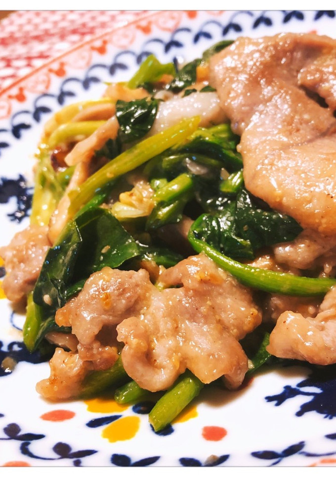 豚肉とほうれん草のごま味噌炒め-レシピのメイン写真