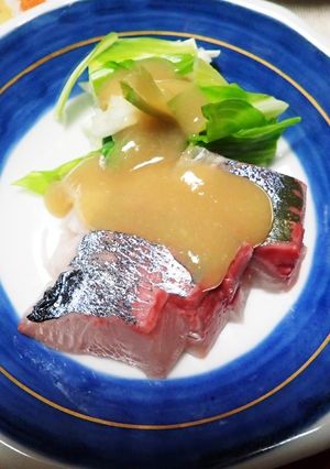 うるいとシマアジの酢味噌かけ-レシピのメイン写真