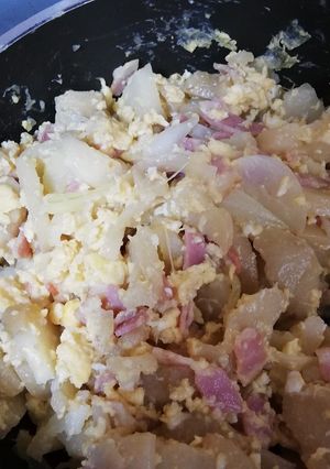 ポテト玉ねぎベーコン卵炒め-レシピのメイン写真