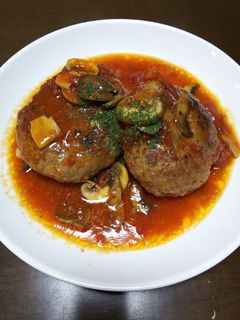 シンプルで簡単!トマト煮込みハンバーグ♪-レシピのメイン写真