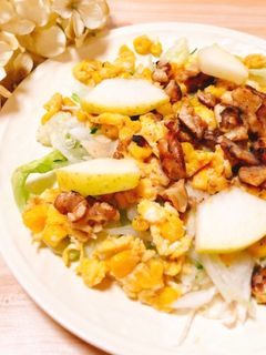 くるみと林檎のスクランブルエッグサラダꕤ-レシピのメイン写真