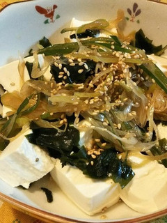 豆腐とわかめのネギドレッシング-レシピのメイン写真