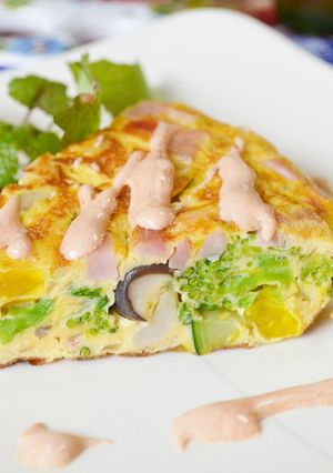 春野菜たっぷりフライパンオムレツ♪-レシピのメイン写真
