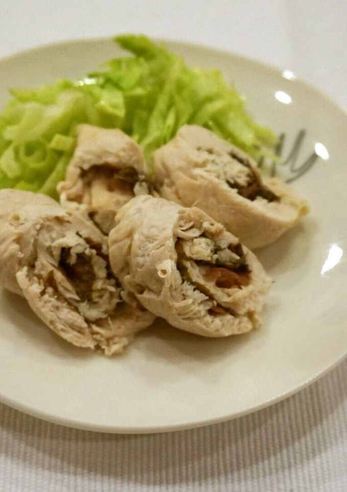 レンジで簡単！鶏のささみ梅肉巻き-レシピのメイン写真
