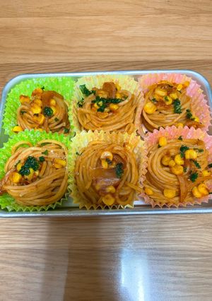 ナポリタン+お弁当おかずカップ-レシピのメイン写真