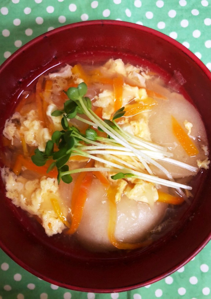 お麩と玉ねぎのかきたま汁-レシピのメイン写真