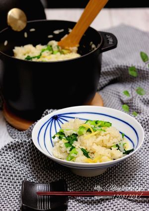菜の花と生姜の炊き込みご飯。-レシピのメイン写真