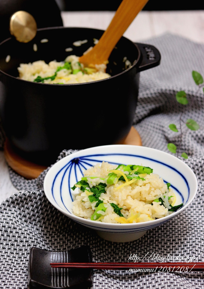 菜の花と生姜の炊き込みご飯。-レシピのメイン写真