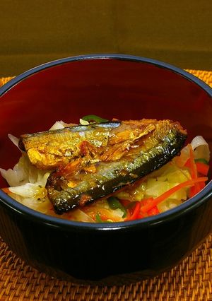 かんたん野菜たっぷりさんま蒲焼丼-レシピのメイン写真