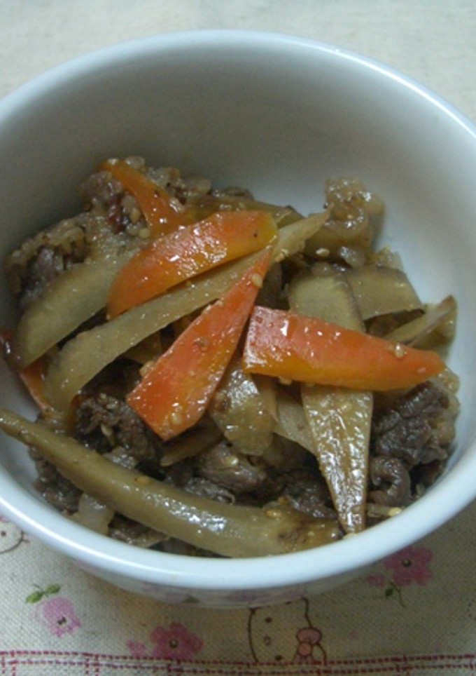 母の味♪牛肉とごぼうの炒め煮-レシピのメイン写真