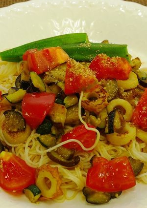 夏野菜色どりそうめん-レシピのメイン写真