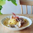 汁が旨♪レンジ簡単☆豚とネギの和風パスタ