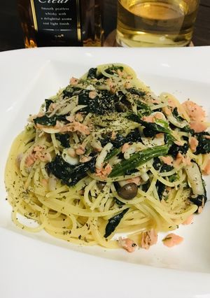 鮭とほうれん草とシメジのパスタ-レシピのメイン写真