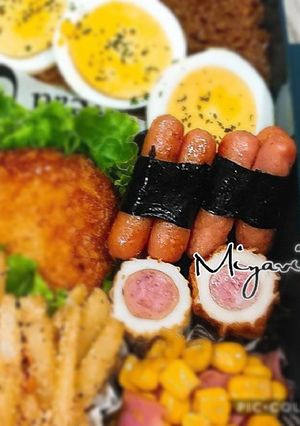 弁当に♪ポークビッツの海苔巻き♡-レシピのメイン写真