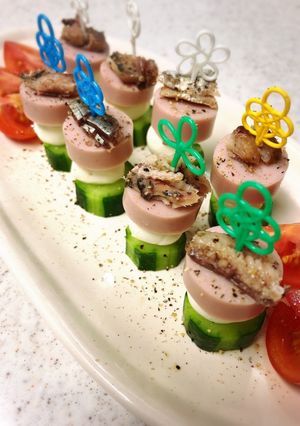 ひな祭りに♪菱餅色ピンチョス-レシピのメイン写真