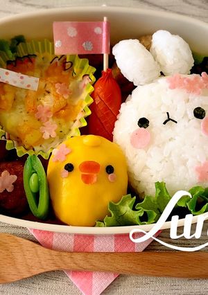春キャラ弁♡モランとピヨピヨ♡-レシピのメイン写真
