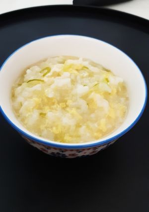 ５分で簡単　白だしで卵とネギのお粥-レシピのメイン写真