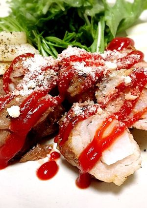 長芋の豚肉巻き★ケチャップと粉チーズで-レシピのメイン写真