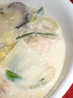 ホッとする味♡白菜と鶏団子の豆乳スープ-レシピのメイン写真