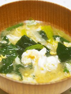 ほうれん草と卵の味噌汁♪-レシピのメイン写真