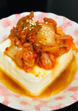 １分調理♬キムチ冷奴-レシピのメイン写真