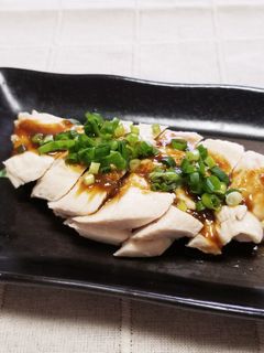 簡単一品♪鶏肉のレンジ蒸し柚子胡椒たれ-レシピのメイン写真
