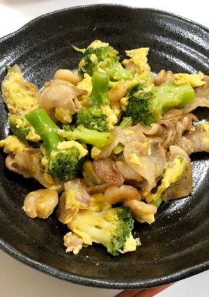 ご飯もすすむ♡豚バラえびブロッコリー炒め-レシピのメイン写真