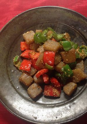 こんにゃくピーマンパプリカのお惣菜-レシピのメイン写真