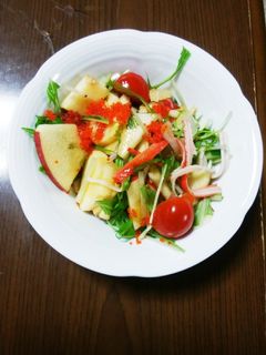 りんごと水菜のシャキシャキサラダ-レシピのメイン写真