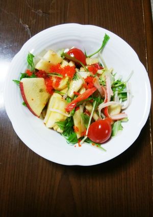 りんごと水菜のシャキシャキサラダ-レシピのメイン写真