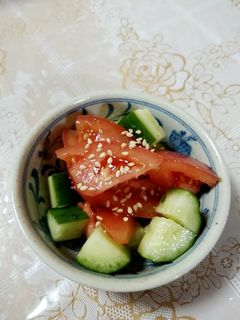 2分で完成!トマトとキュウリのポン酢あえ-レシピのメイン写真