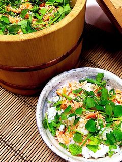 鮭とセリの混ぜご飯-レシピのメイン写真