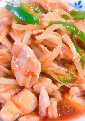 簡単！もやしと豚肉の青椒肉絲風炒め-レシピのメイン写真