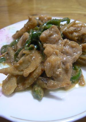 鶏肉とピーマン、ごぼうの山椒風味みそ炒め-レシピのメイン写真