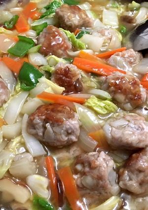 豚こまレンコン団子の八宝菜☆中華丼にも☆-レシピのメイン写真